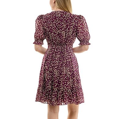 Women's Taylor V-Neck Ruffle Hem Smocked Bodice Dress