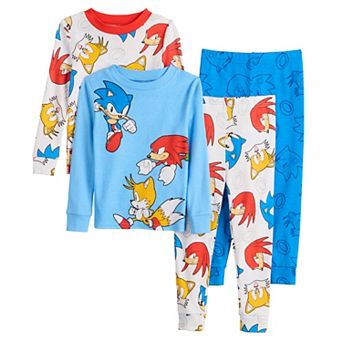 Toddler Boy Sonic The Hedgehog 4 pc Snug Fit Pajama Top & Pajama Bottoms Set