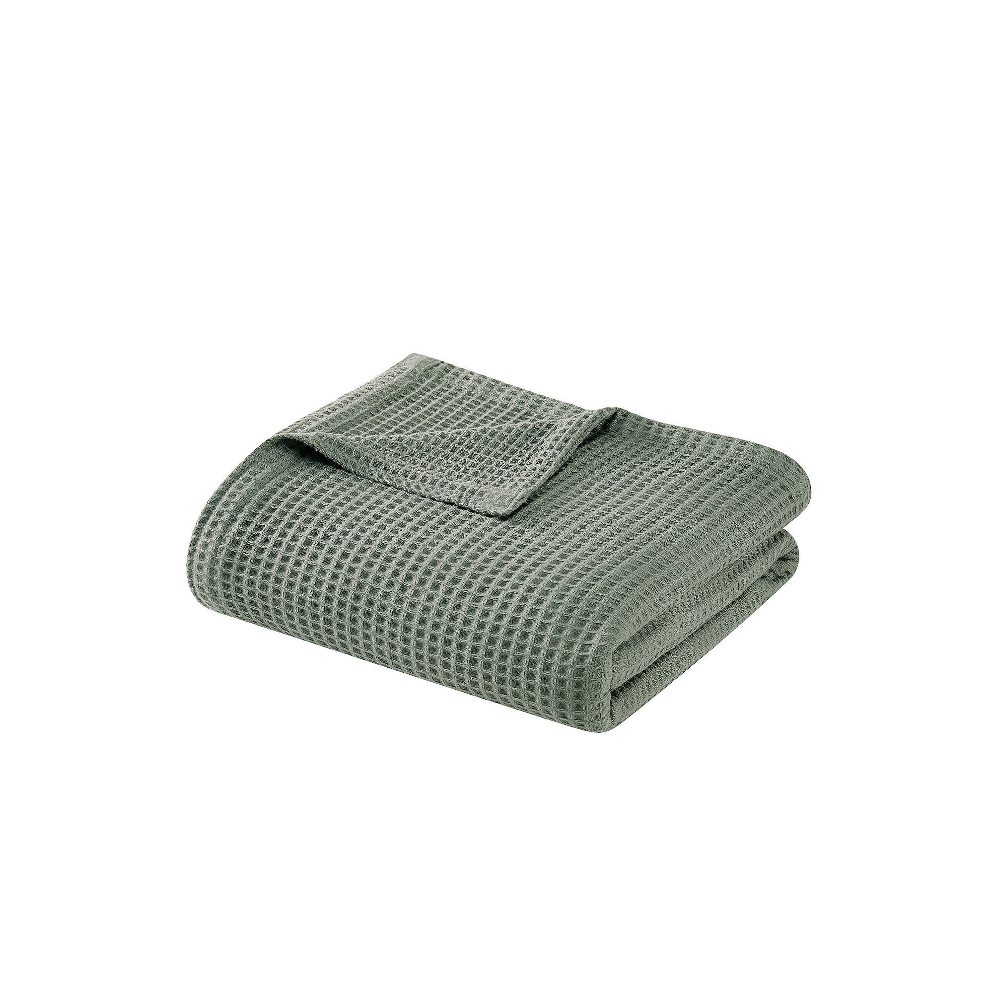 Cannon Heritage Cotton Waffle Throw Blanket, Green