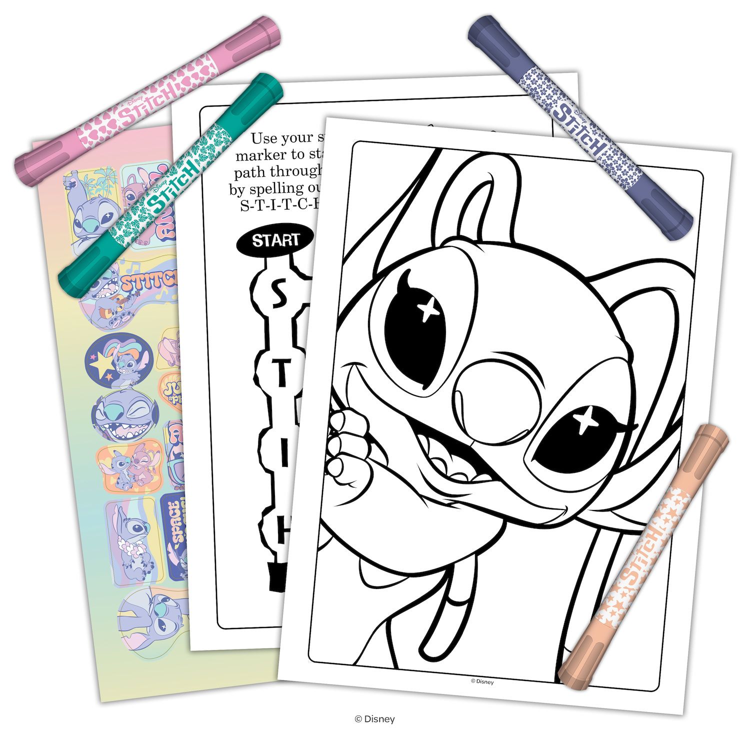 Libro Attività Lilo & Stitch Con Adesivi E Toppa In Tessuto – 48 Pagine Di Divertimento Per Bambini 3+