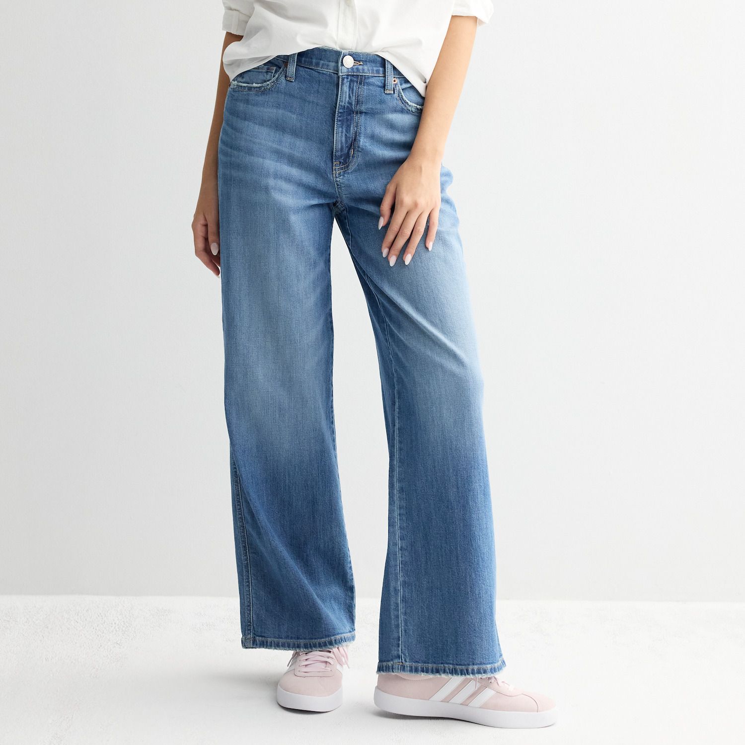 Женские джинсы Juniors' SO® High Rise Baggy Wide Leg, цвет: Яркий Средний — фото 1