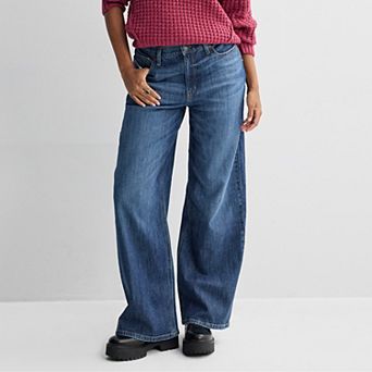 Juniors' SO® High Rise Baggy Wide Leg Jeans