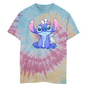 Disney's Lilo & Stitch Cute Ducklings Hanging With Stitch Boys 8-20 Tie Dye Graphic Tee