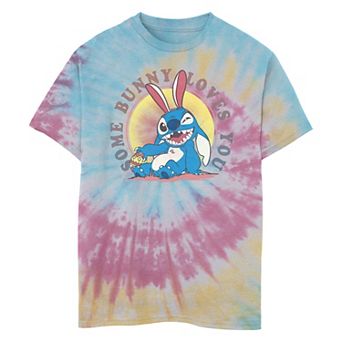 Disney's Lilo & Stitch Some Bunny Loves You Boys 8-20 Tie Dye Graphic Tee