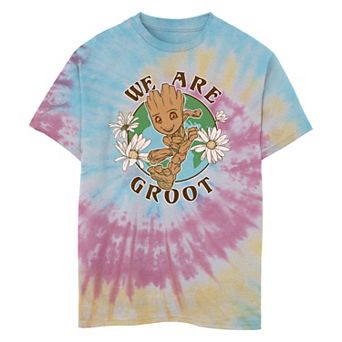 Boys 8-20 Marvel Guardians Of The Galaxy We Are Groot Tie Dye Graphic Tee