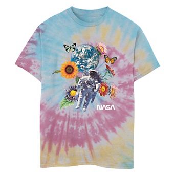 Boys 8-20 Nasa Floral Space Tie Dye Graphic Tee