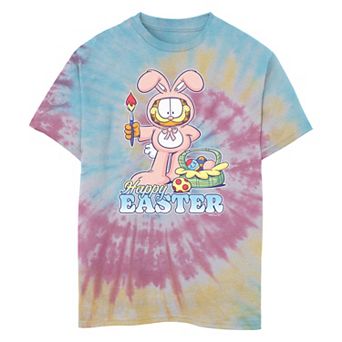 Boys 8-20 Garfield Happy Easter Tie Dye Graphic Tee