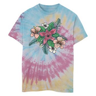 Boys 8-20 Stranger Things Floral Demogorgon Tie Dye Graphic Tee