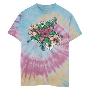 Boys 8-20 Stranger Things Floral Demogorgon Tie Dye Graphic Tee