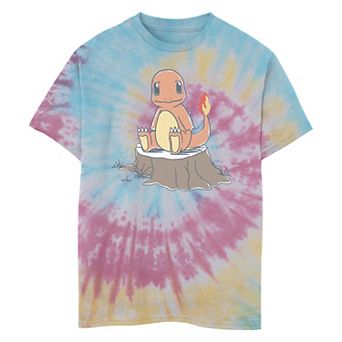 Boys 8-20 Pokemon Resting Charmander Tie Dye Graphic Tee