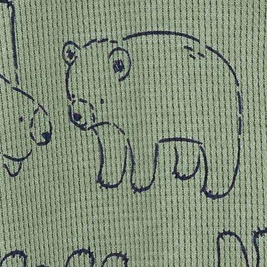 Baby Boy Carter's Bear Print Hooded Long-Sleeve Jumpsuit