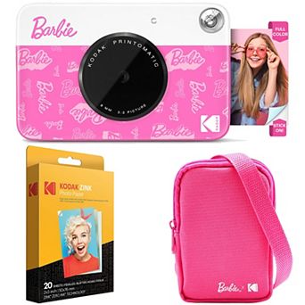 Kodak x Barbie Printomatic Instant Print Camera Signature Style, Case + Paper (20 Sheets) - Bundle