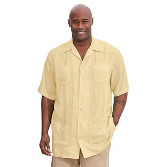KingSize Men's Big & Tall Short-Sleeve Guayabera Shirt