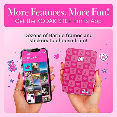 Kodak x Barbie Step Slim Instant Photo Printer, 2x3" Portable Printer Iconic Style - Bundle