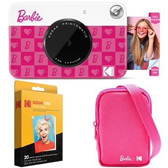 Kodak x Barbie Printomatic Instant Print Camera, Iconic Style Case + Zink Paper (20 Sheets) - Bundle