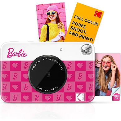 Kodak x Barbie Printomatic Instant Print Camera, Iconic Style Case + Zink Paper (20 Sheets) - Bundle