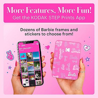 Kodak x Barbie Step Slim Instant Portable Photo Printer Barbie Starter Bundle (Signature Style)