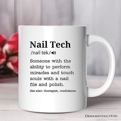 Nail Tech Definition Mug, Funny Nail Hustler Gift