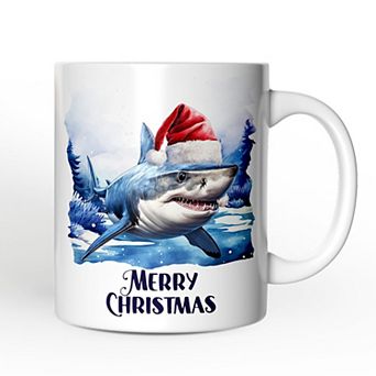Shark with Santa Hat Mug, Festive Christmas Gift