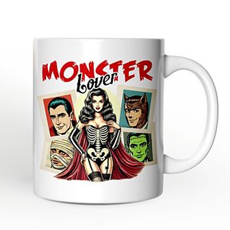 Monster Lover Halloween Mug, Horror Characters Retro Gift for Women