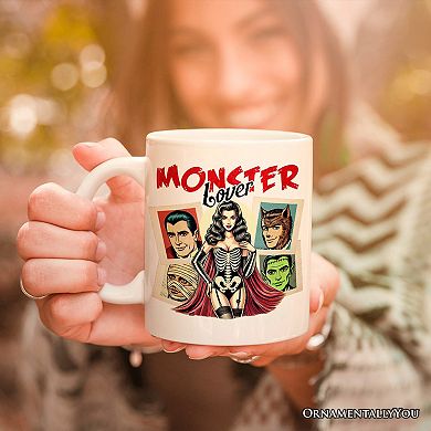 Monster Lover Halloween Mug, Horror Characters Retro Gift for Women