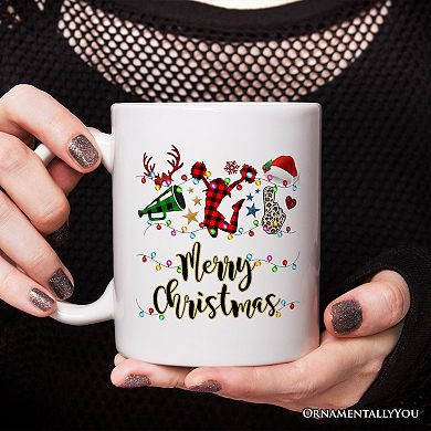 Cheer Buffalo Plaid Christmas Mug, Cheer Team or Coach Gift