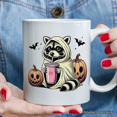 Cute Racoon Drinking Cup, Mug, Retro Halloween Gift