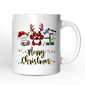 Cat Buffalo Plaid Christmas Mug, Cat Mom Gift