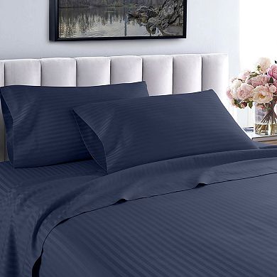1200 Thread Count 100% Cotton Dobby Striped Sheet Set