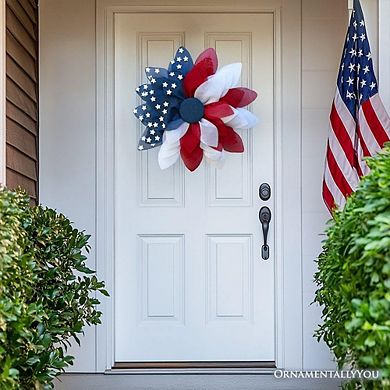 Rustic Burlap Patriotic Wreath