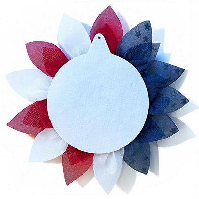 Rustic Burlap Patriotic Wreath
