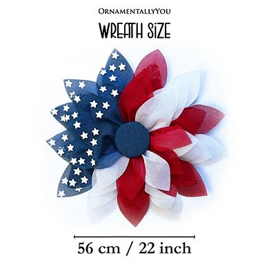 Rustic Burlap Patriotic Wreath