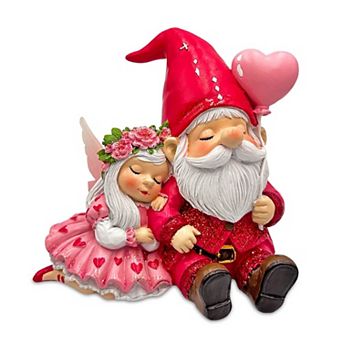 Whimsical Love Story Gnome Couple Small Figurine, 4" Cute and Small Valentine's Day Gift Mini Statue