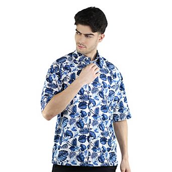 Men's Hawaiian Print Short Sleeve Casual Button-Down Shirt