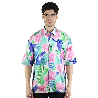 Men's Hawaiian Print Short Sleeve Casual Button-Down Shirt