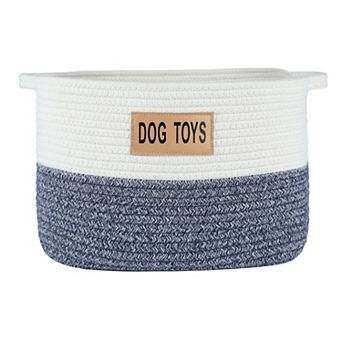 Midlee Two Tone Rope Dog Toy Storage Basket
