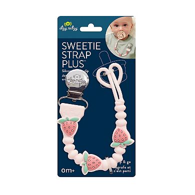 Itzy Ritzy Strawberry Sweetie Strap Plus Pacifier Clip