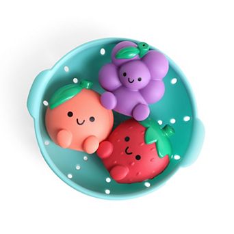 Baby Itzy Ritzy Splash Pals 4 pc Fruit & Strainer Bath Toys Set