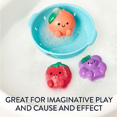 Baby Itzy Ritzy Splash Pals 4-Piece Fruit & Strainer Bath Toys Set