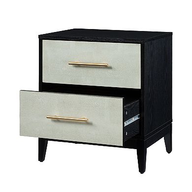 Sango Faux Shagreen Two-Drawer Nightstand