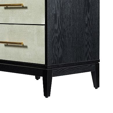 Sango Faux Shagreen Two-Drawer Nightstand