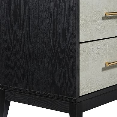Sango Faux Shagreen Two-Drawer Nightstand