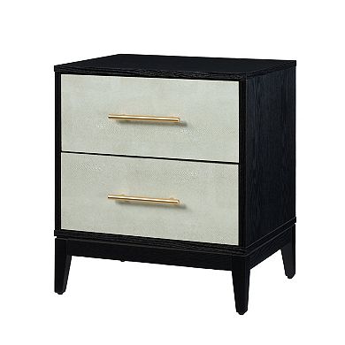 Sango Faux Shagreen Two-Drawer Nightstand