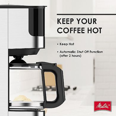 Melitta Aroma Tocco™ 10-Cup Drip Coffee Maker with Glass Carafe and Touch Control Display