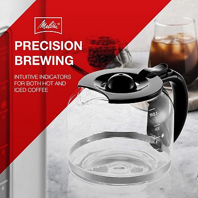 Melitta Aroma Tocco Plus 12-cup Hot and Iced Drip Coffee Maker with Glass Carafe and Touch Control Display