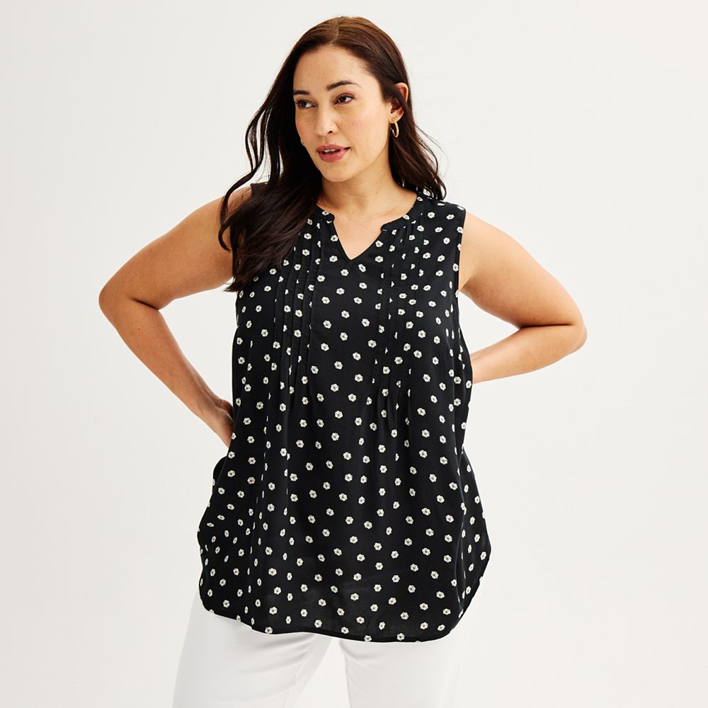 Plus Size Croft & Barrow® Pintuck Sleeveless Shell Top - Size 1X