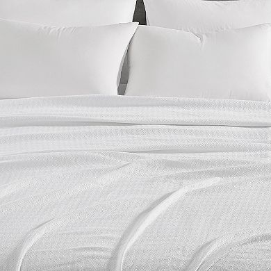 Borghese Roma Luxe Basket Weave Cotton Throw Blanket