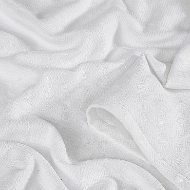 Borghese Roma Luxe Basket Weave Cotton Throw Blanket