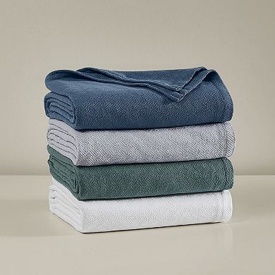 Borghese Roma Luxe Basket Weave Cotton Throw Blanket