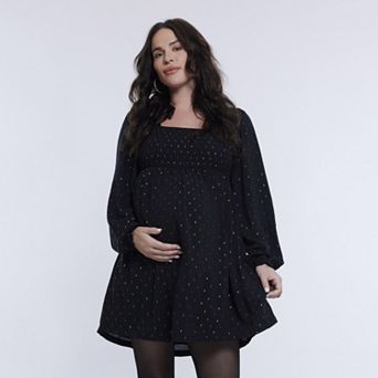 Maternity Motherhood® Smocked Babydoll Mini Dress